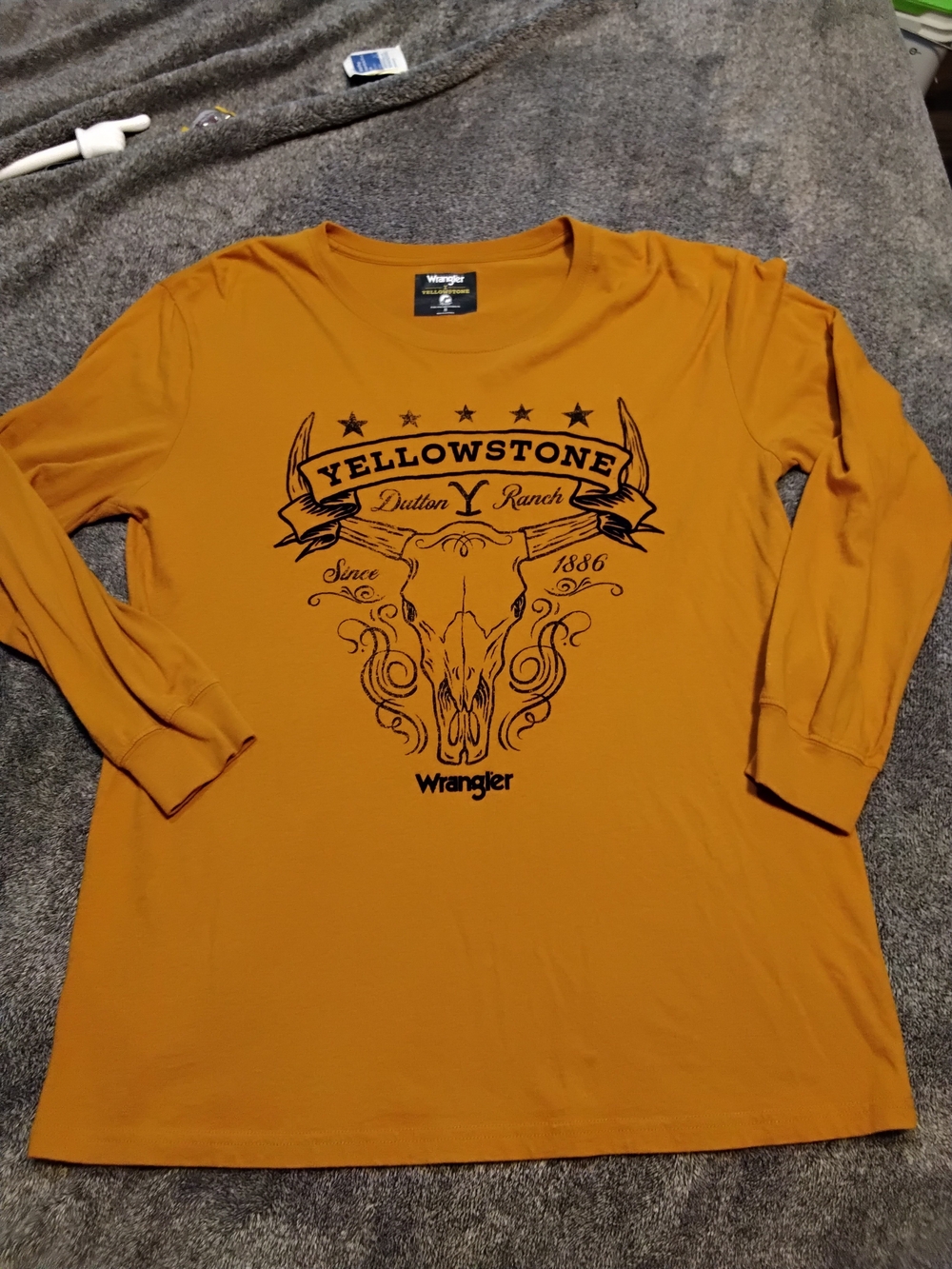 Wrangler Yellowstone Mustard Long-Sleeve Graphic Shirt